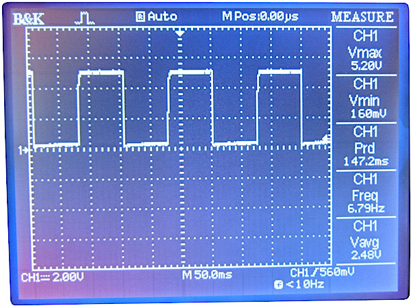 Signál z multivibrátoru